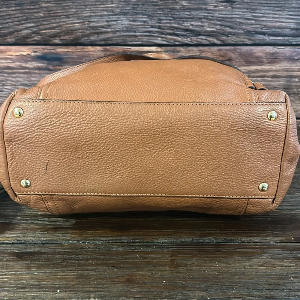 MICHAEL KORS GANSEVOORT LARGE LIGHT BROWN LEATHER TOTE BAG!